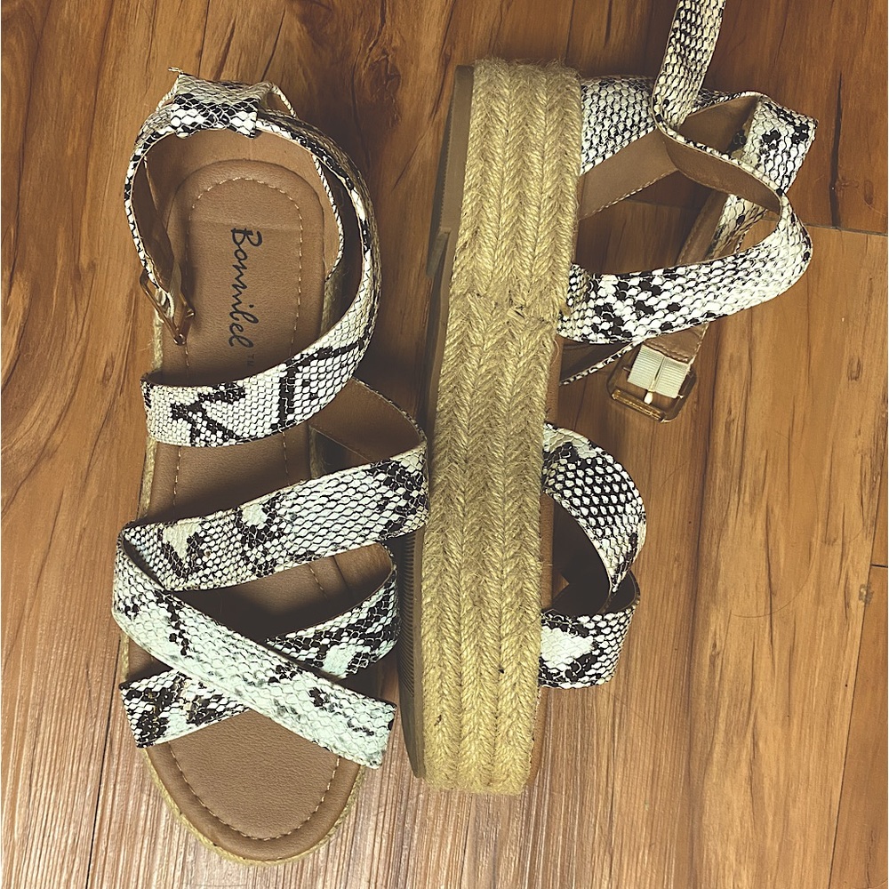 Snakeskin Platform Sandals